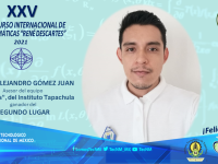 TecNM CAMPUS TAPACHULA FELICITA A ESTUDIANTES Y ASESOR QUE OBTUVIERON EL SEGUNDO LUGAR EN EL XXV CONCURSO INTERNACIONAL DE MATEMÁTICAS DEL NIVEL MEDIO SUPERIOR “RENÉ DESCARTES” 2021